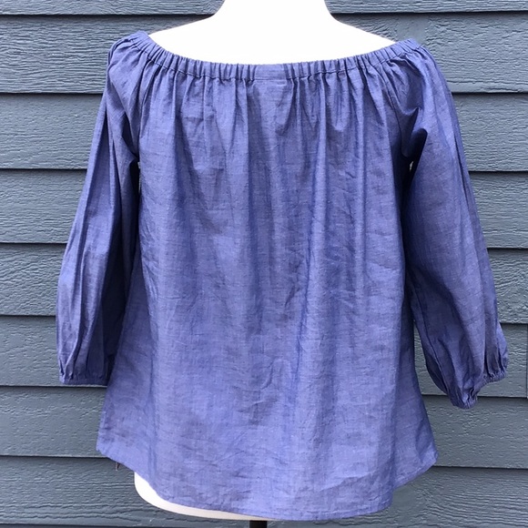 Chambray Off the Shoulder Top - Picture 5 of 11